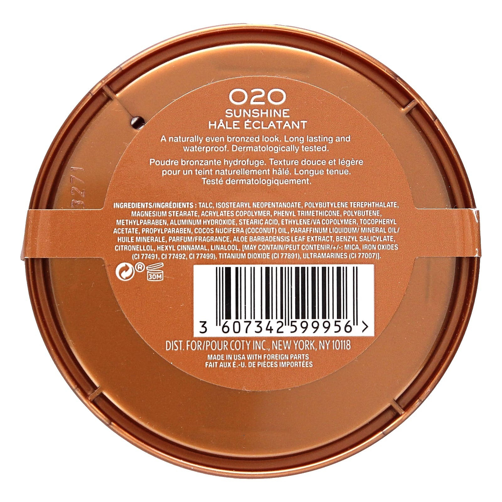 Rimmel London, Natural Bronzer, водостойкая пудра-бронзер, оттенок 020 Sunshine, 14 г (0,49 унции)