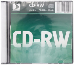 Компакт Диск DATA-стандарт CD-RW 12х упаковка пластик Slim