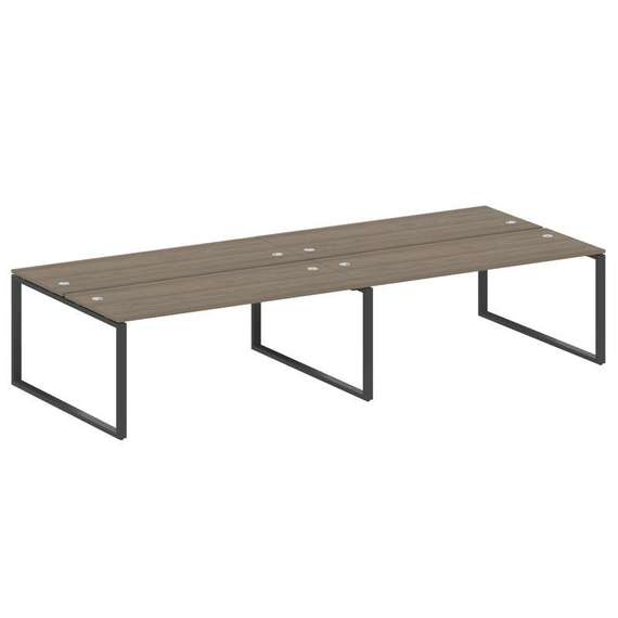 Metal System Рабочая станция на 4 места на О-образном м/к БО.СМ-4.5 Вяз Благородный/Металл Антрацит