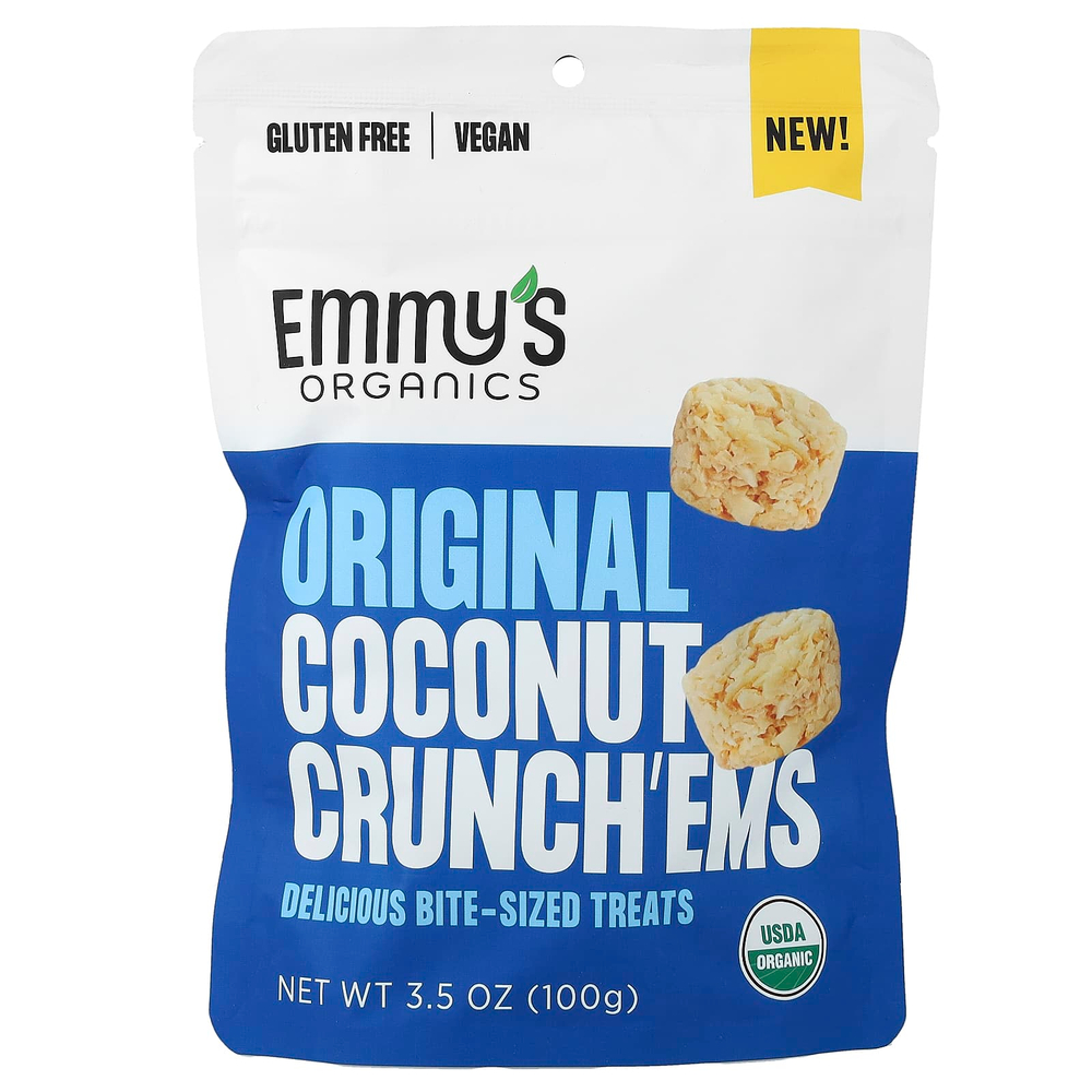 Emmy's Organic Cookies, Original Coconut Crunch'ems, оригинальный вкус кокоса, 100 г (3,5 унции)