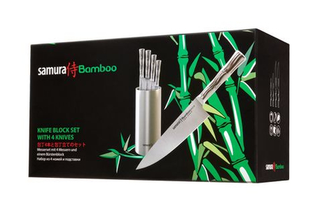 Набор ножей 4шт с подставкой Samura Bamboo SBA-05/K