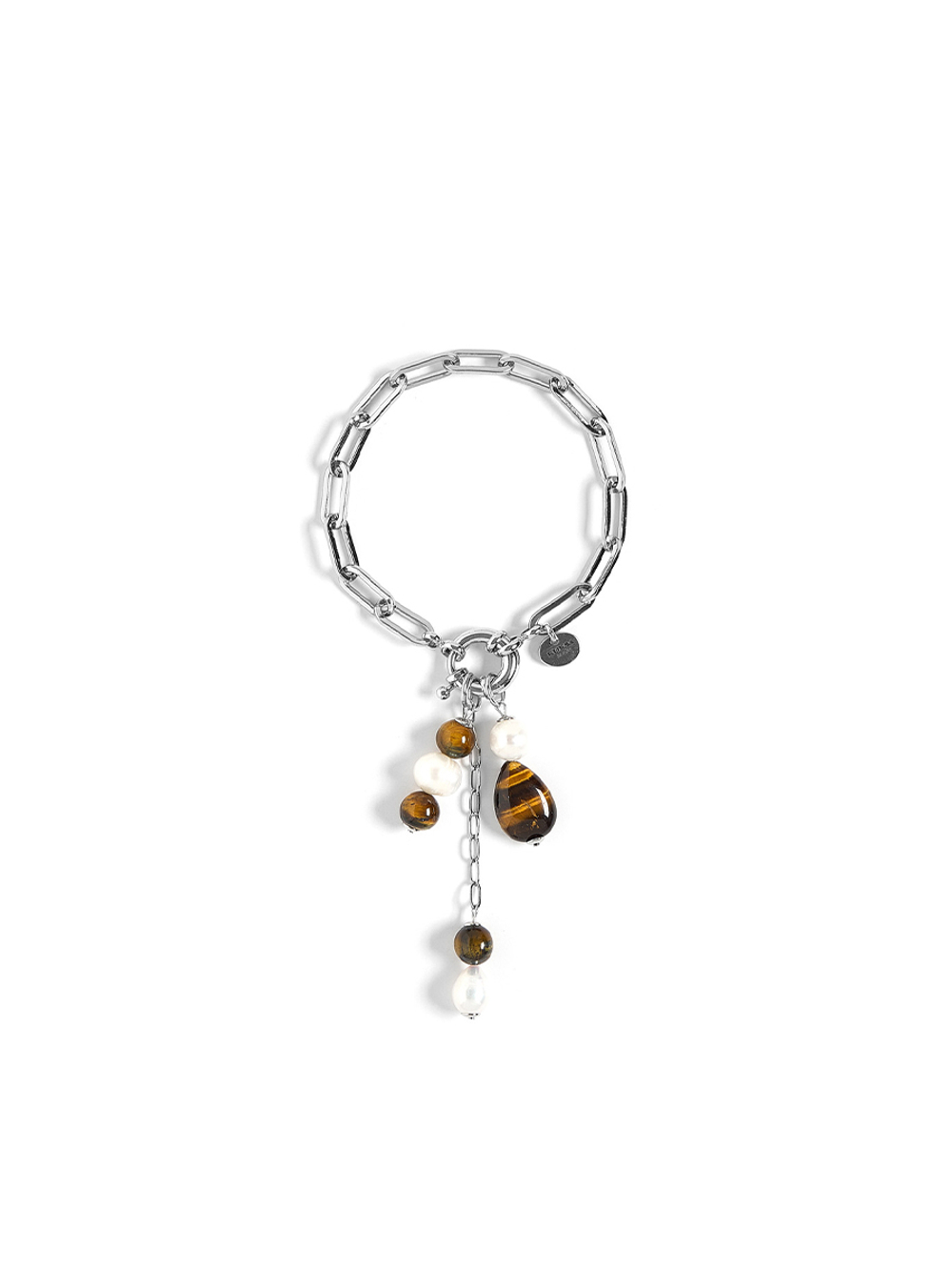Браслет "Tiger's eye pearl drop"