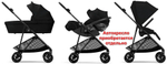 Коляска Cybex Melio Carbon 2 в 1 Magic Black с дождевиками