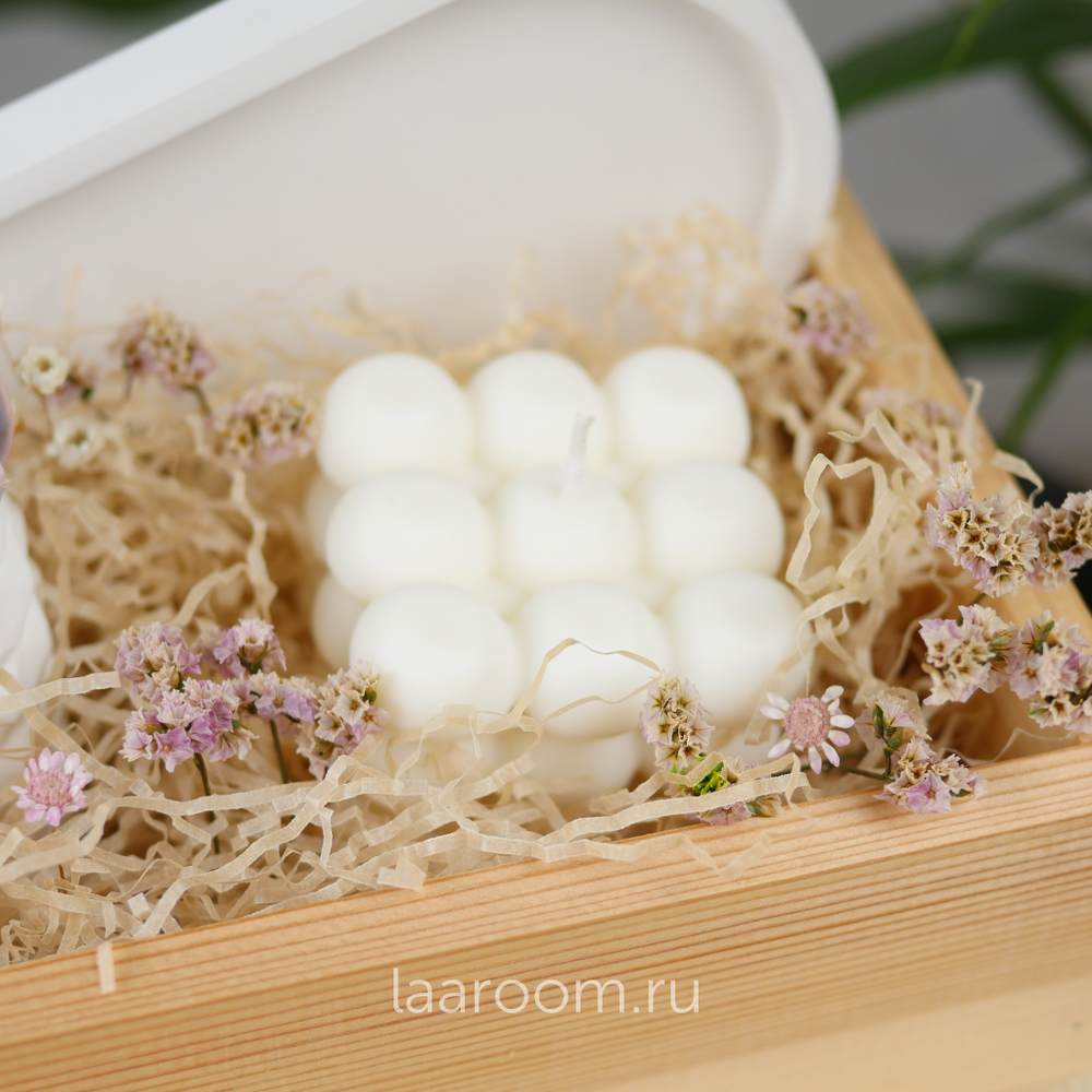 Подарочный бокс суккулент + свеча №4