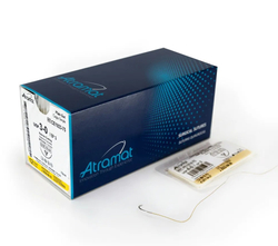 Нить рассасывающаяся КЕТГУТ Atramat 75см, игла обратно-режущая