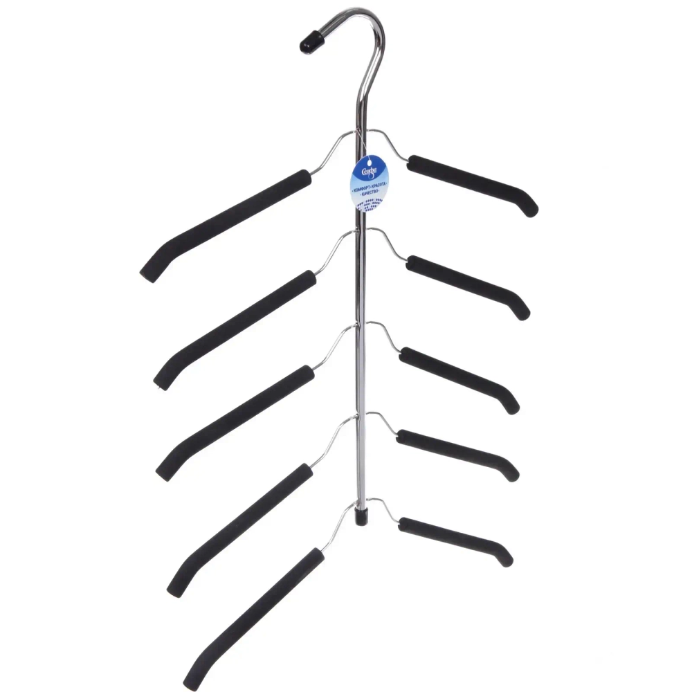 Вешалка многофунциональная «ИДЕЯДОМА», цвет металл, 5 отд, 48*40,5см (Лейбл Селфи)