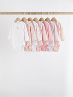 Боди с длинным рукавом для малышей Next K79-554, 7 шт., Белый, Розовый