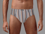 Трусы-слипы в широкую и узкую полоски (Размер: M) (Цвет: серый)
