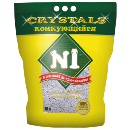 Комкующийся наполнитель №1 CRYSTALS для кошачьих туалетов 10 л