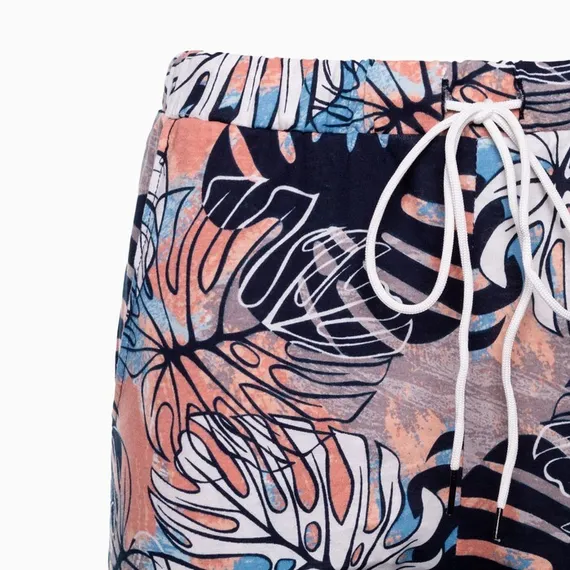 Брюки женские с принтом, цвет белый/розовый, размер 52