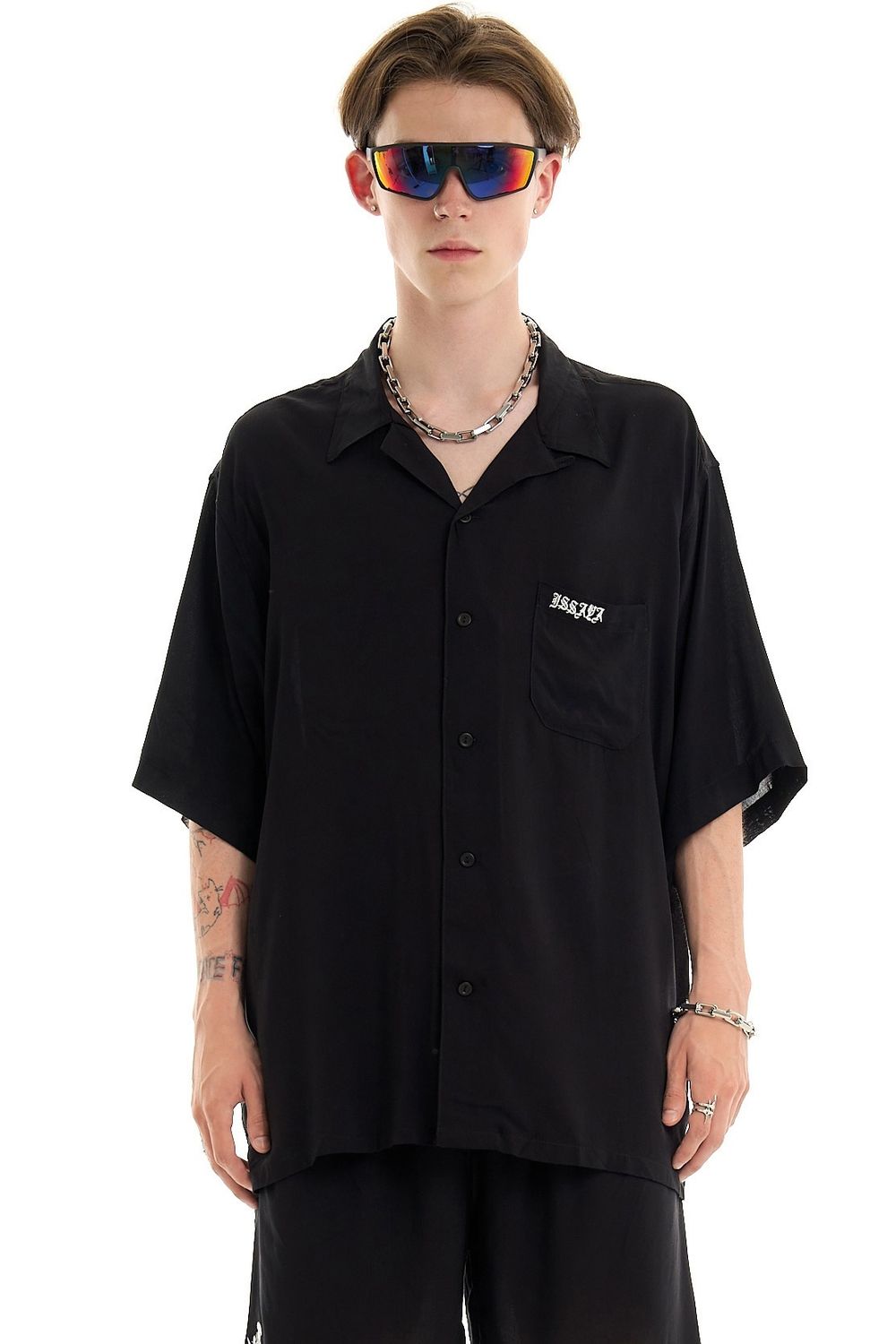 Рубашка Issaya Script WhiteLogo черная