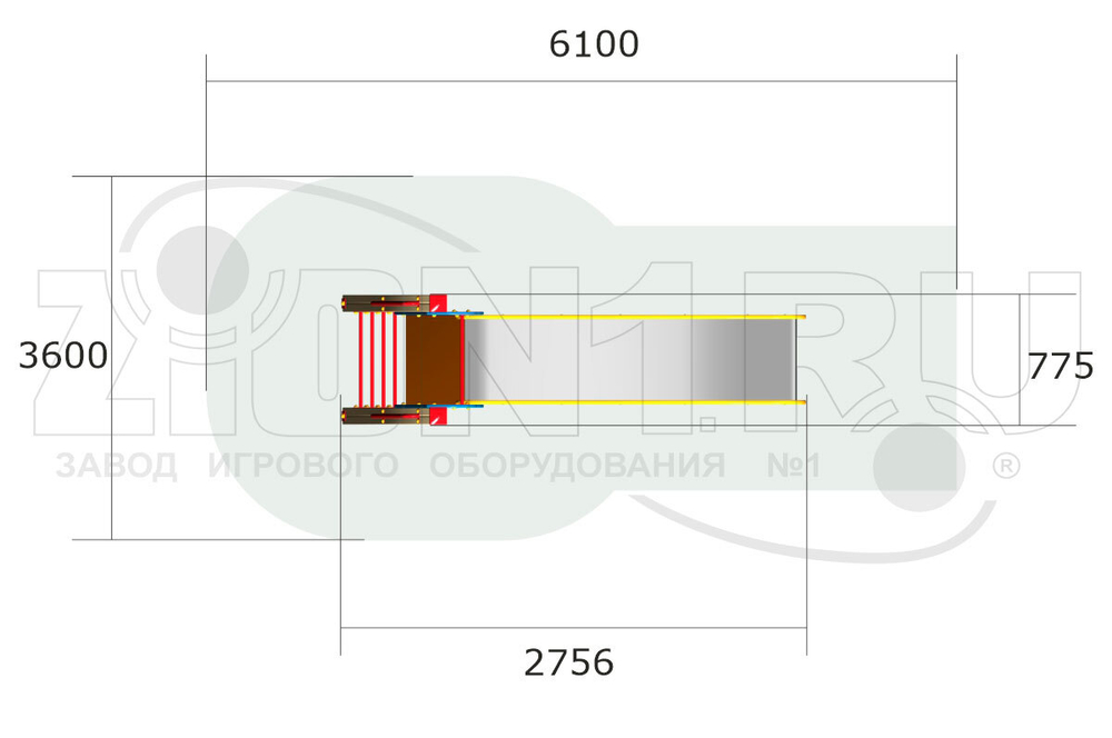 Детская горка Волна H=1250 Г050 для игровых площадок