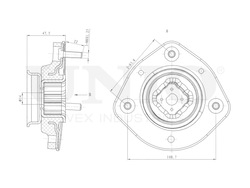 Опора амортизатора задняя правая UNIO RMP-13032