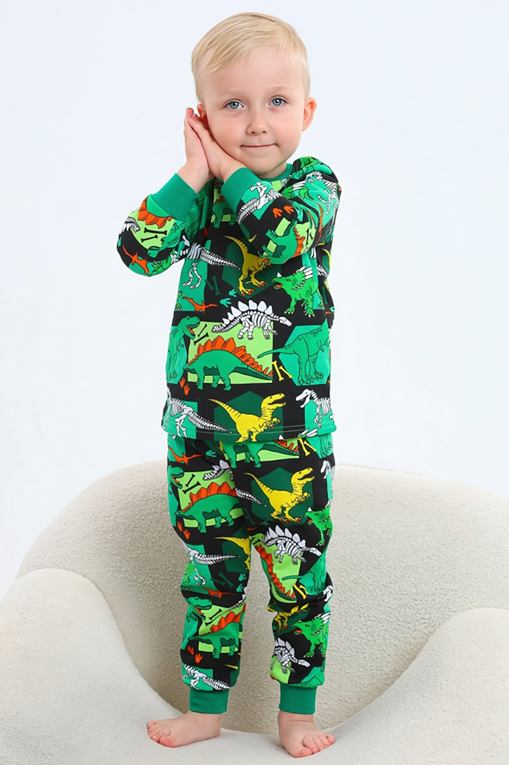 Пижама д/мальчика ПЖ-69/25 "Заря-25" р.110 зелёный (Ивашка)