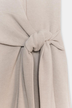 ZARA МЯГКОЕ ПЛАТЬЕ С УЗЛОМ, ПЕСОЧНЫЙ МЕЛАНЖ