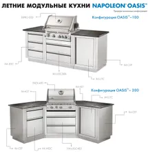 Приусадебная кухня Napoleon Oasis-200 с встроенным газовым грилем Napoleon BILEX-485