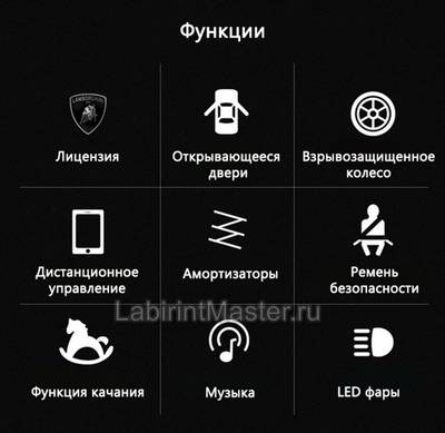Детский электромобиль " Lamborghini HL328" красный