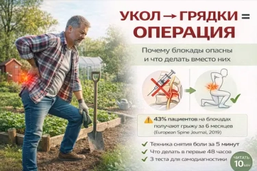 «Поставил блокаду и пошел на грядки»: Невролог показал, почему это разрушает позвоночник быстрее грыжи
