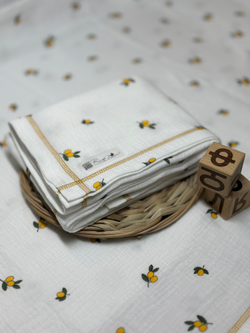 Муслиновая пеленка Лимончики 90*130 (+/-5см)