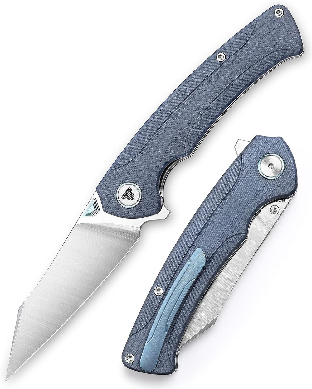 Складной туристический нож TRIVISA Lynx-03G клинок S35VN рукоять G10 и титан (синий)