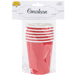 Стаканы бумажные в красном цвете, 250 мл, 6 шт