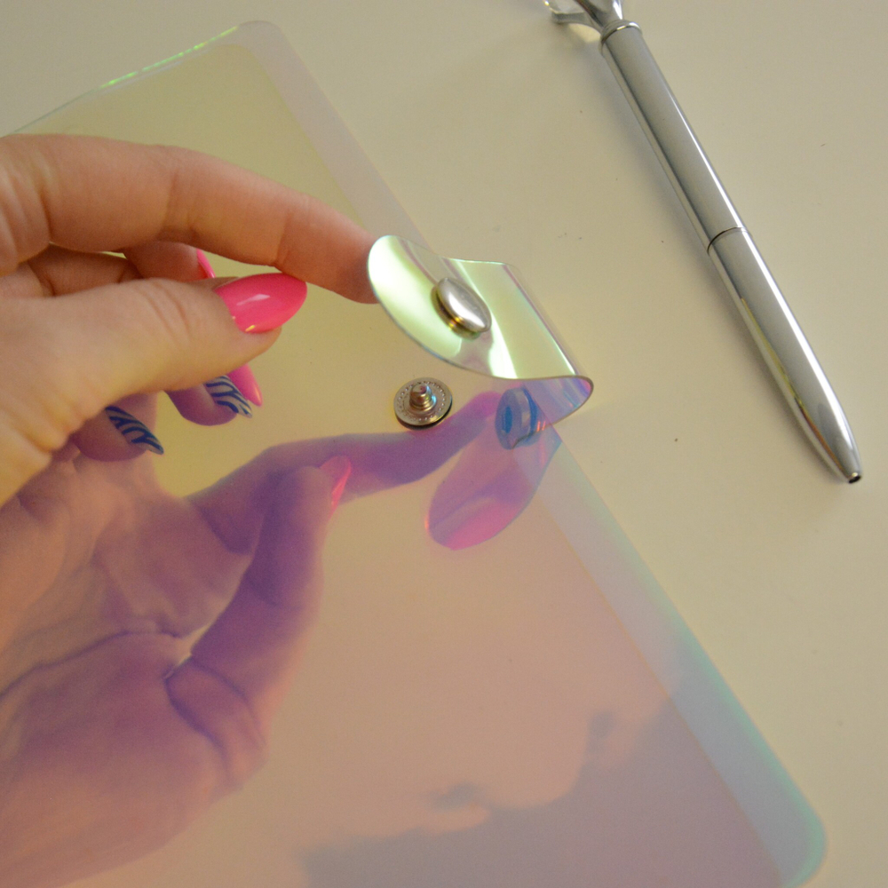 Обложка силиконовая (ПВХ) хамелеон с кольцевым механизмом,  формат А5