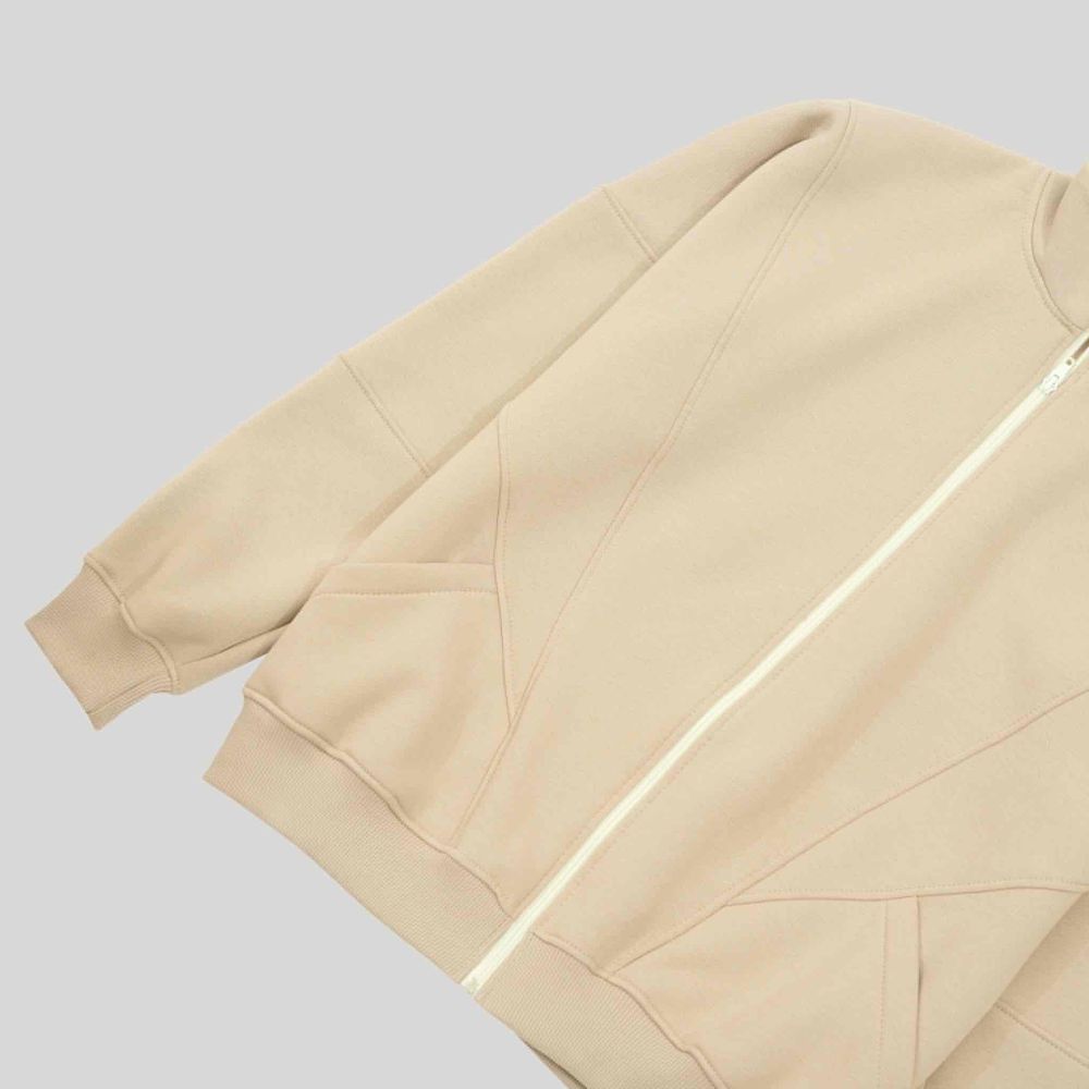 Толстовка One Two Multicolor с начесом на молнии просто серо-коричневый