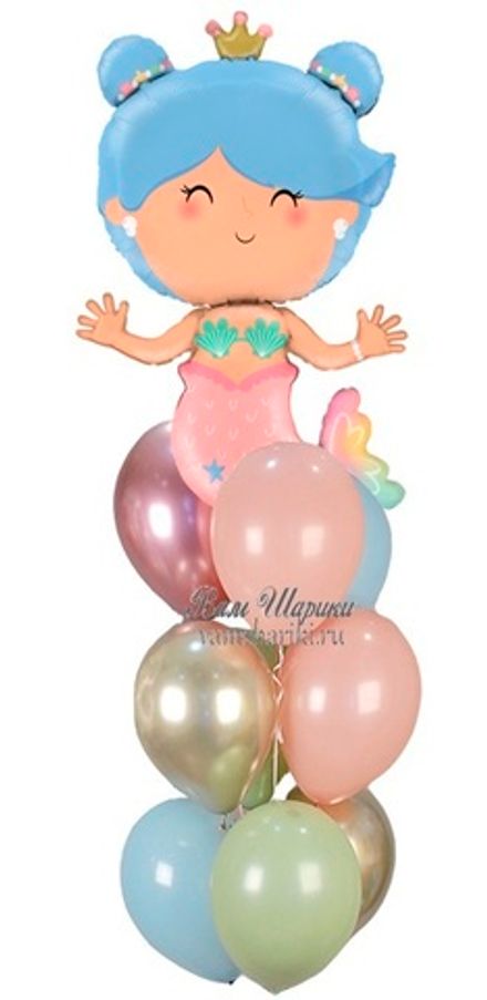Букет шаров "Русалочка с короной"