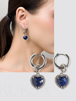 Серьги "Whale Royal Love" silver с лазуритом