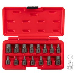 KING TONY (11015SQ) Набор экстракторов, 3-14 мм, 15 предметов, кейс