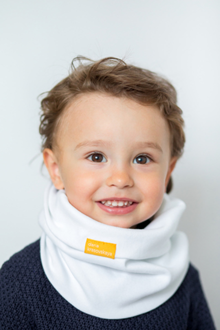 детский снуд-горловинка из хлопка гладкий белый