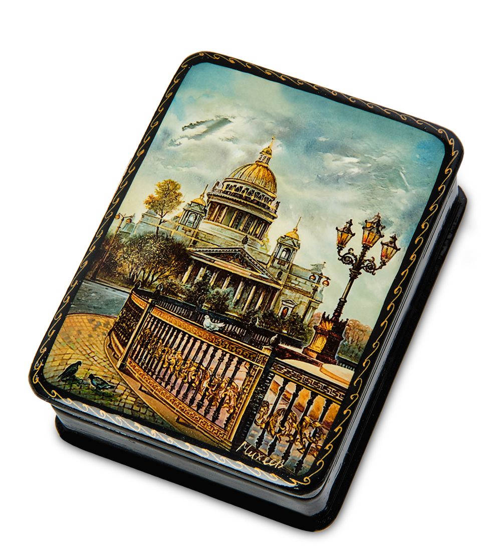 ШК-19/36-B Шкатулка в технике декупаж «Старый Петербург» (10х8х3,5)