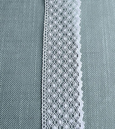 Кружево натуральное однотонное 100% хлопок ш-5см Греция