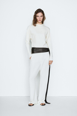 Massimo Dutti Свободные элегантные брюки - STUDIO, кремовый