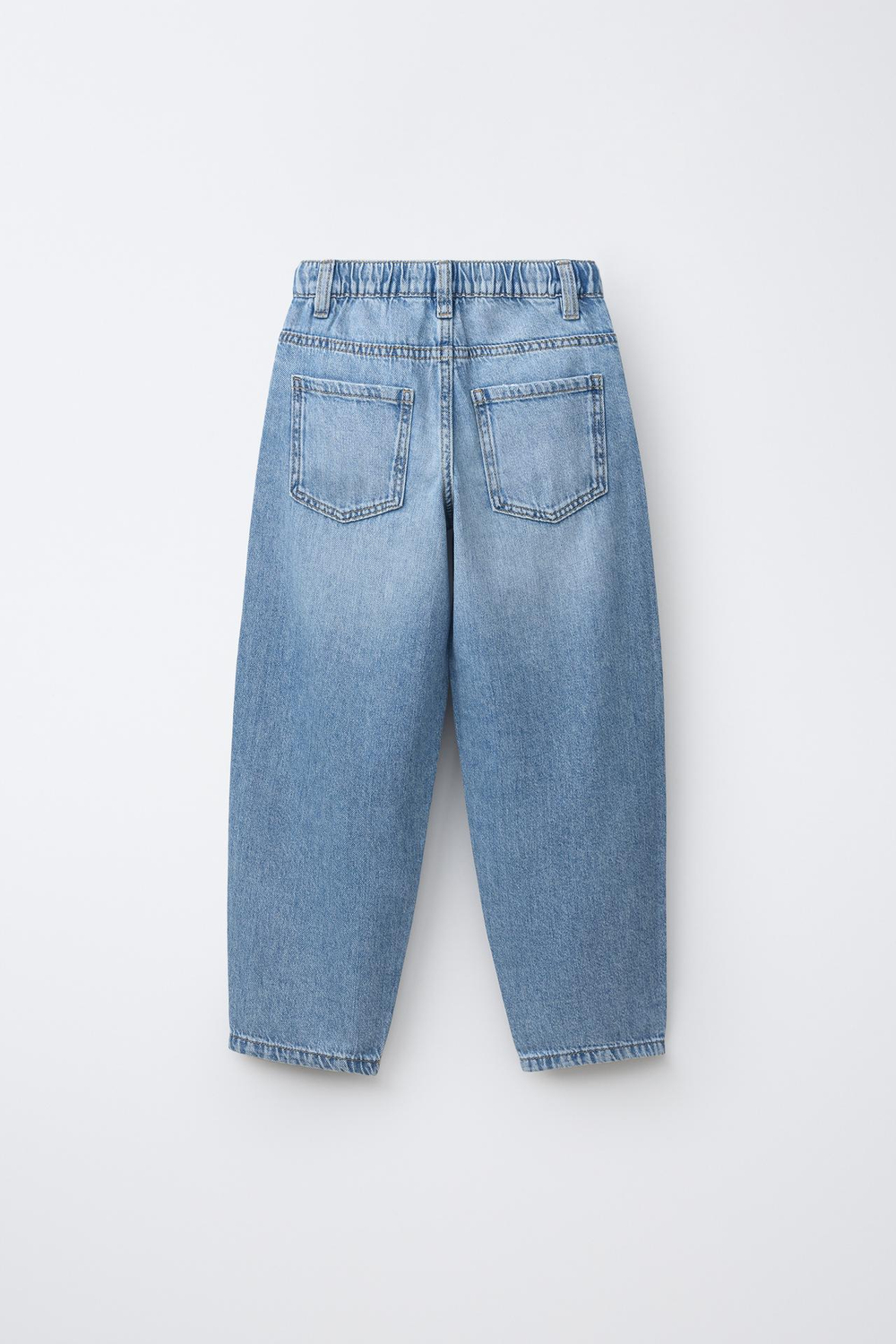 ZARA ДЖИНСЫ BAGGY BALLOON НА ШНУРКЕ, СИНИЙ
