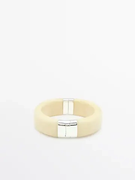 Massimo Dutti Жесткий объемный пластиковый браслет, белый