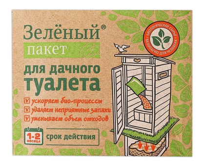 Доктор Робик "Зеленый пакет" для дачного туалета, 30 гр