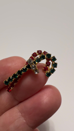 Новогодняя брошь карамельная трость