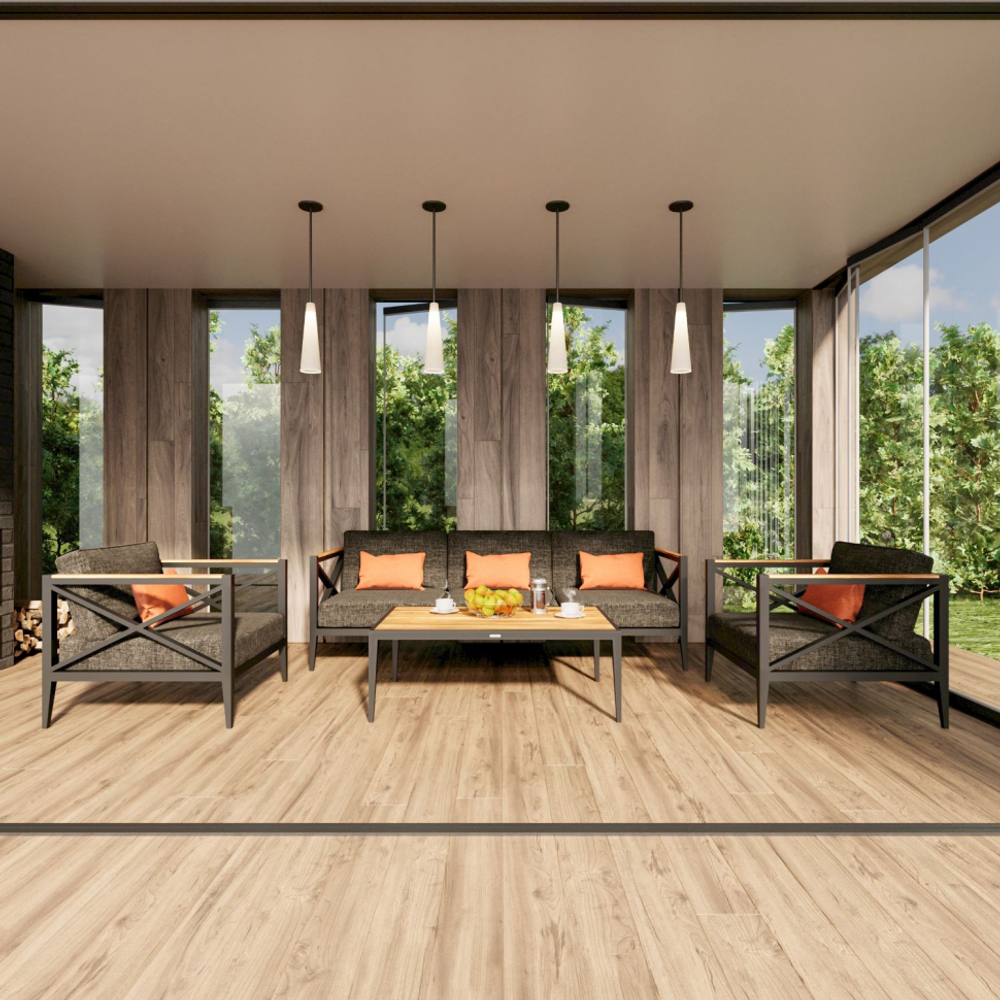 Лаунж зона Ideal Patio ВЕРИТА темно-серая (маренго) - каркас карбон - столик тик