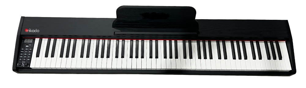 Mikado MK-1000B Цифровое фортепиано 88 клавиш, тип клавиатуры: синтезаторная, взвешенная, полифония 32, вес 8 кг, цвет черный.