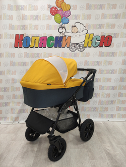 Коляска модульная Indigo Charlotte Sity cs 08 (т.серый+желтый)