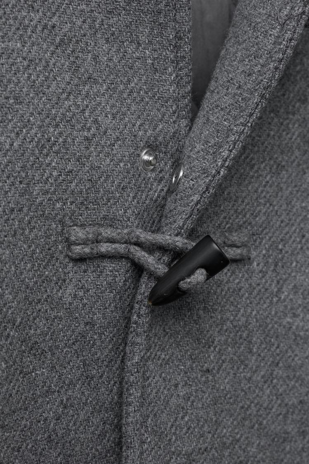 ZARA ПАЛЬТО С ЗАСТЕЖКАМИ-ТОГГЛ И ШЕРСТЬЮ, СЕРЫЙ МЕЛАНЖ