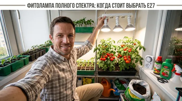 Фитолампа полного спектра: когда стоит выбрать модель E27