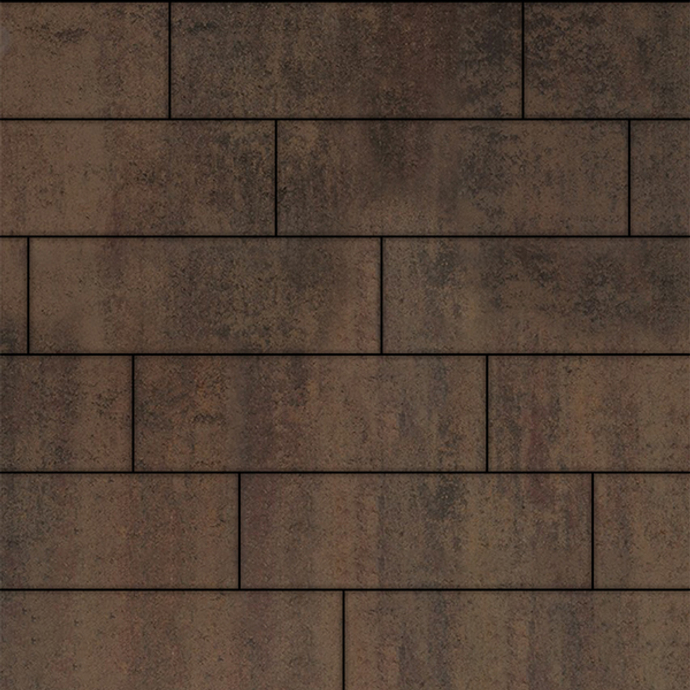 Тротуарная плитка ПРЯМОУГОЛЬНИК 750х250 мм - Листопад гладкий Шелковица