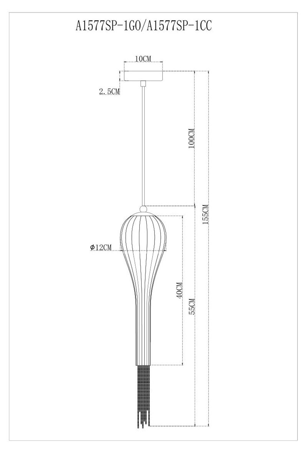 Подвесной светильник Arte Lamp A1577SP-1GO
