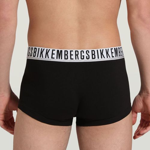Мужские трусы боксеры черные набор 2в1 Bikkembergs ESSENTIAL BKK1UTR01BI