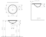 Раковина накладная Vitra S20 круглая 47 cм, c переливом, цвет белый (5467B003-0001)