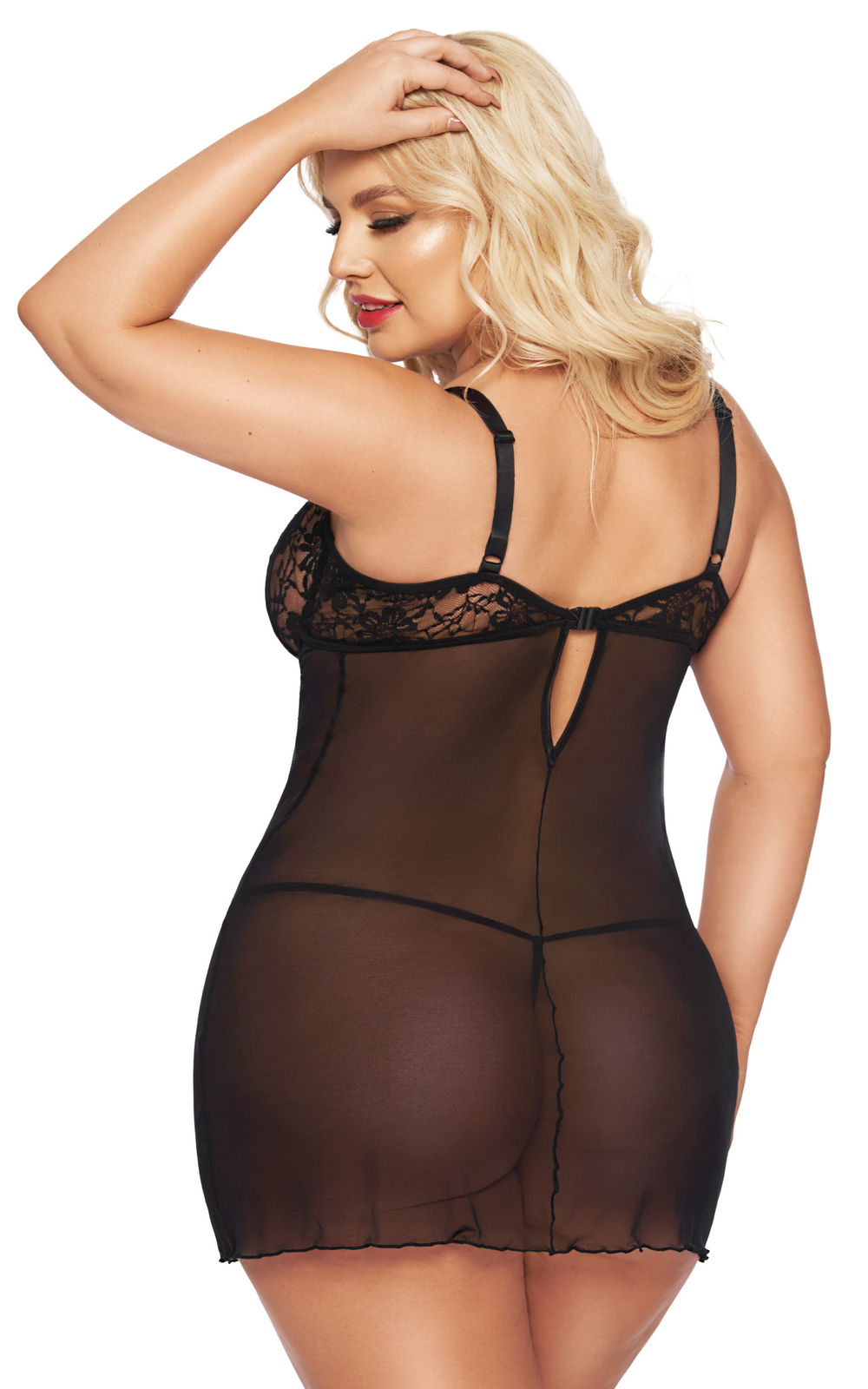 Ночная сорочка и стринги SoftLine Collection Cornelia черная XXL