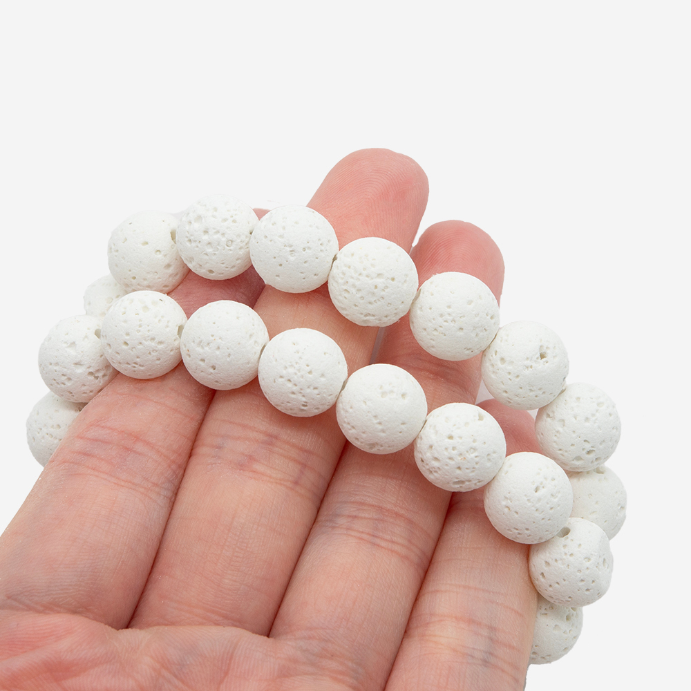 Лава вулканическая белая (имитация), 10,5мм, шар