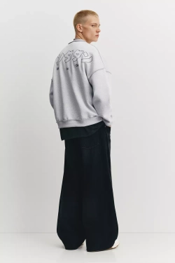 PULL&BEAR Толстовка Dan Da Dan, серый меланж